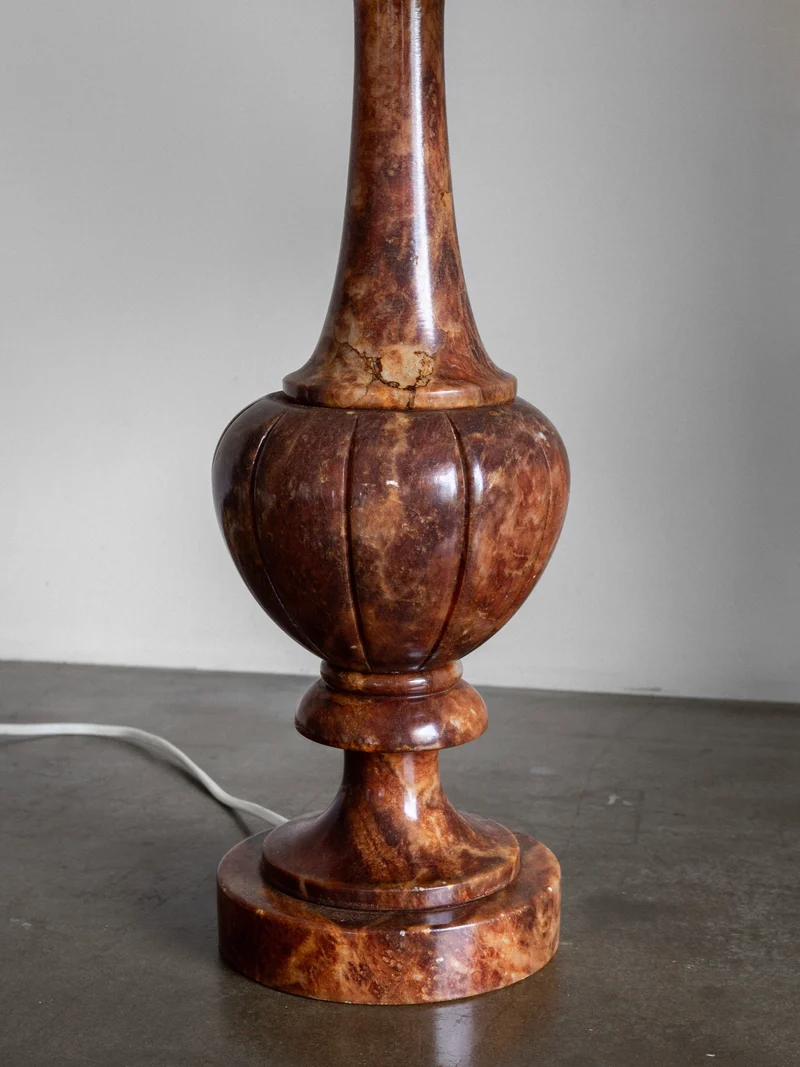Vintage Large Italian Alabaster Stone Table Lamp, 1960s