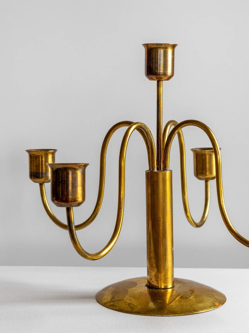 Mid-Century Brass Candelabras