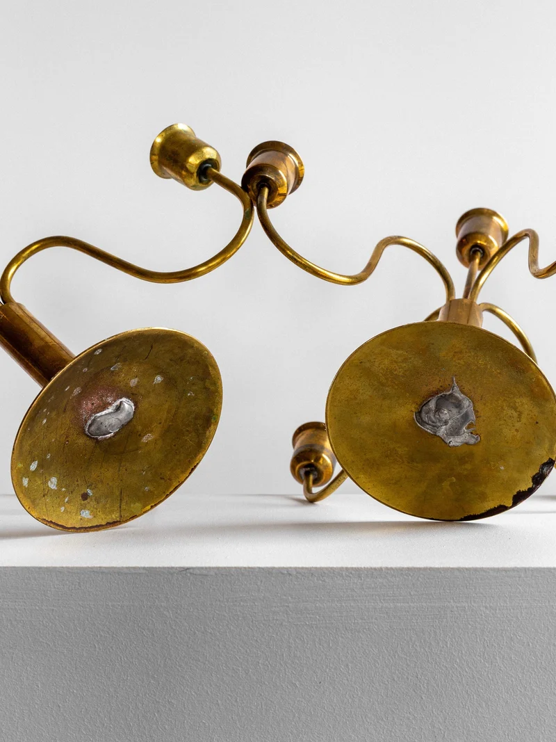 Mid-Century Brass Candelabras