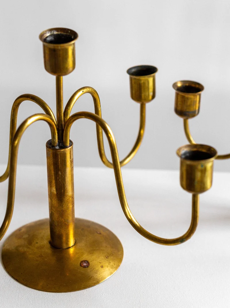 Mid-Century Brass Candelabras