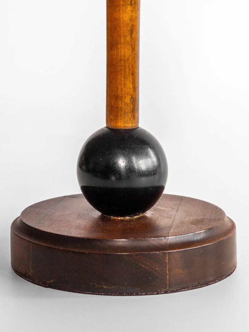 Vintage Wooden Art Deco Table Lamp, 1930s