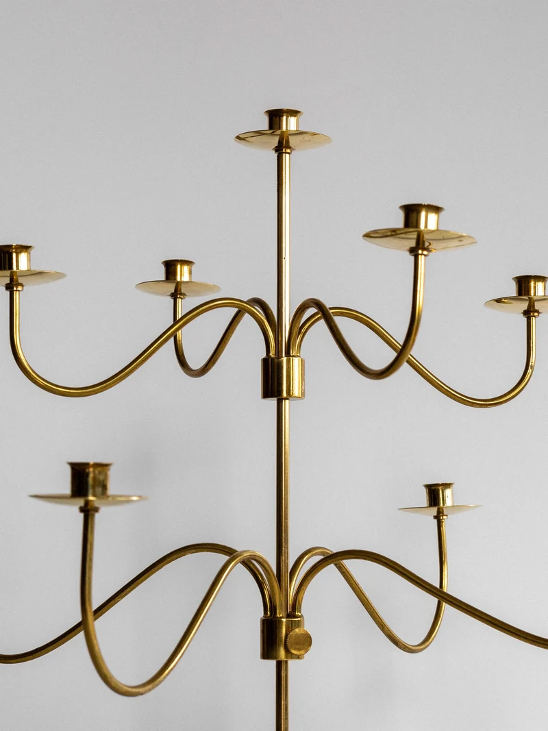 Large Mid-Century Brass Candelabra