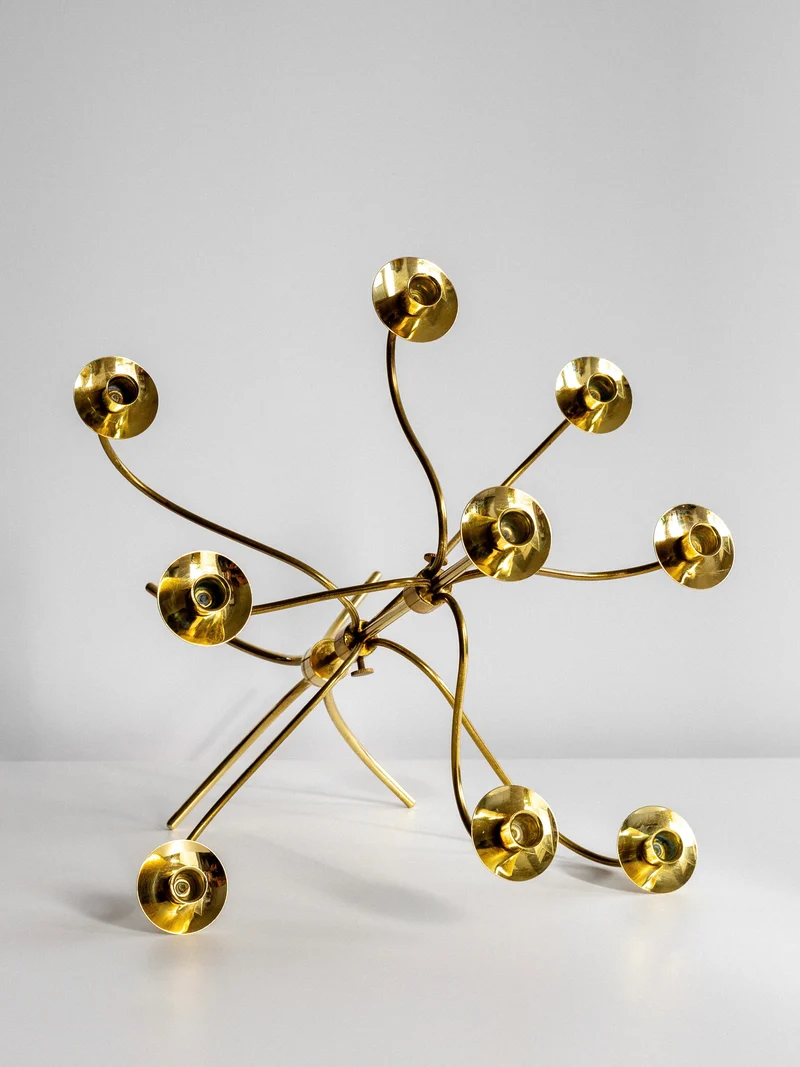 Large Mid-Century Brass Candelabra