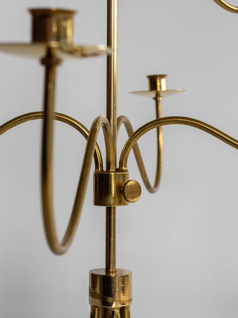 Large Mid-Century Brass Candelabra