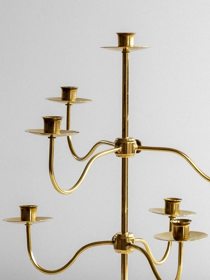 Medium Mid-Century Brass Candelabra