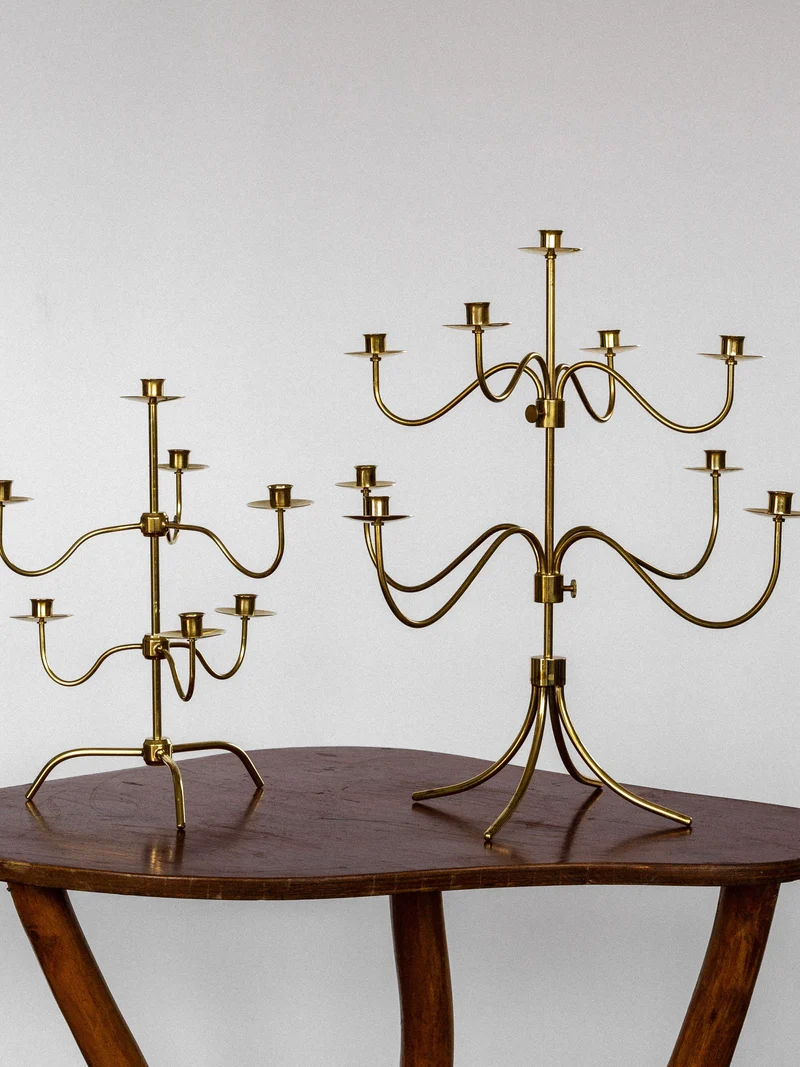 Medium Mid-Century Brass Candelabra