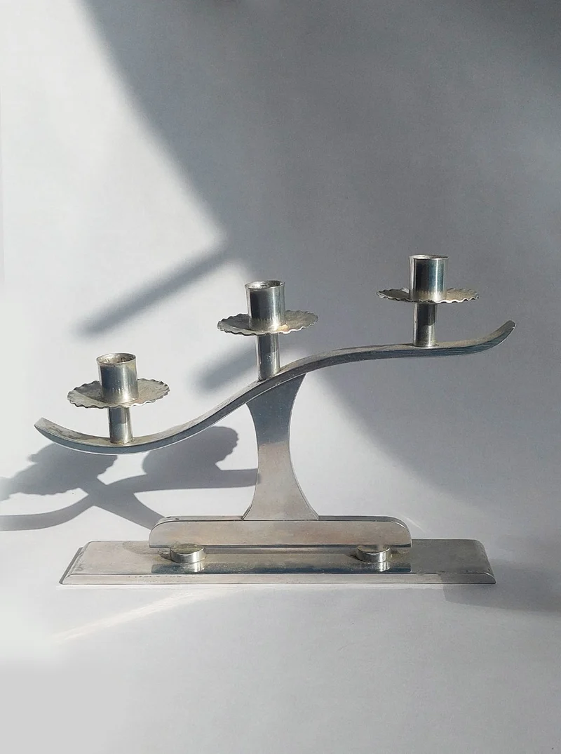 Pair of Wavy Candle Holders