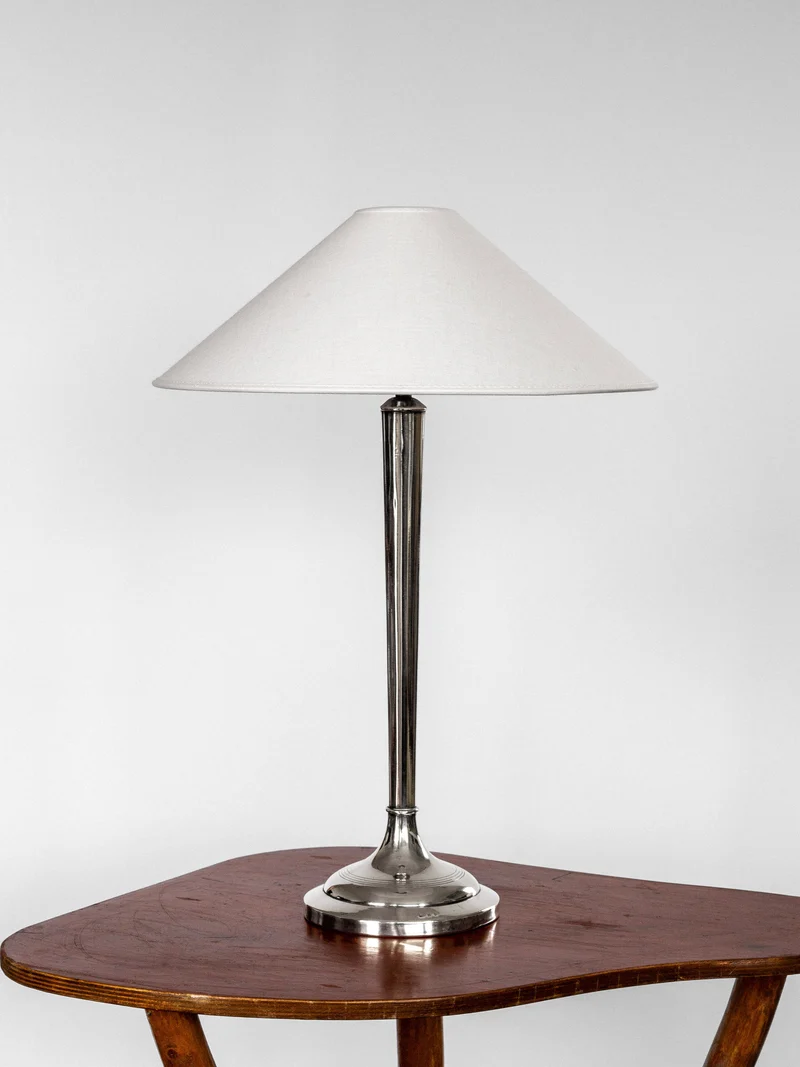 Vintage Silver-Plated Table Lamp, Early 1900s, 1920s
