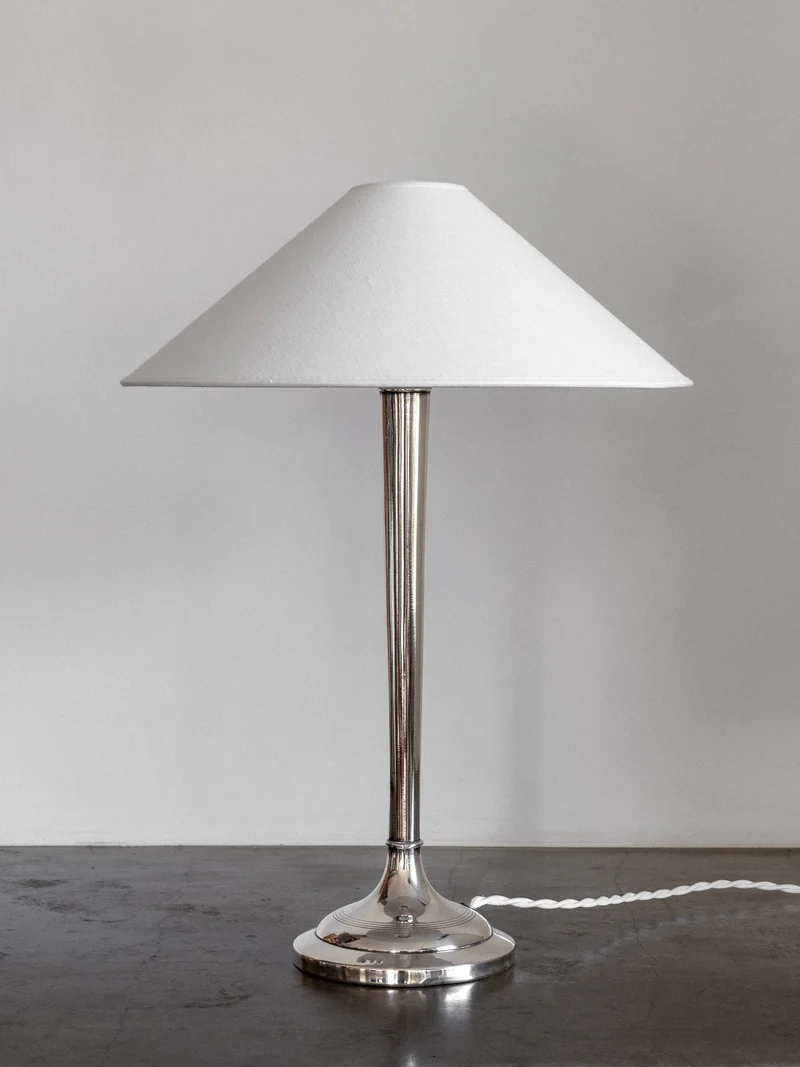 Vintage Silver-Plated Table Lamp, Early 1900s, 1920s