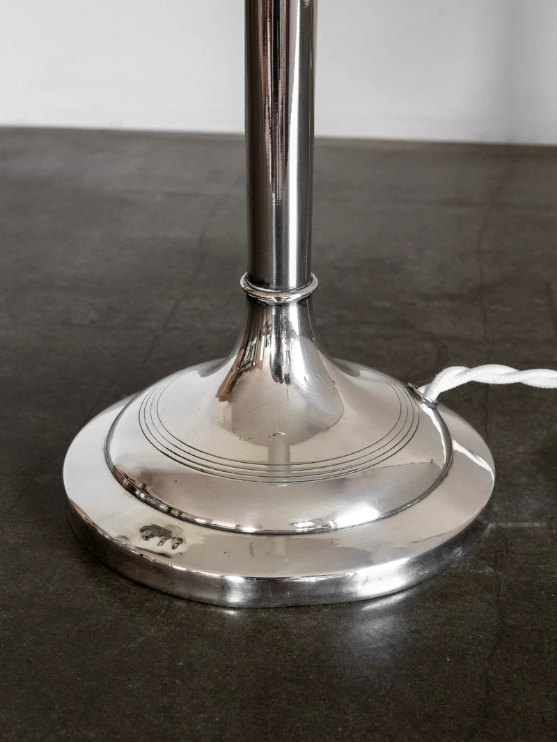 Vintage Silver-Plated Table Lamp, Early 1900s, 1920s