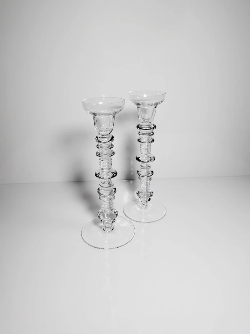 Set of 2 Glass Candleholder by Peill & Putzler