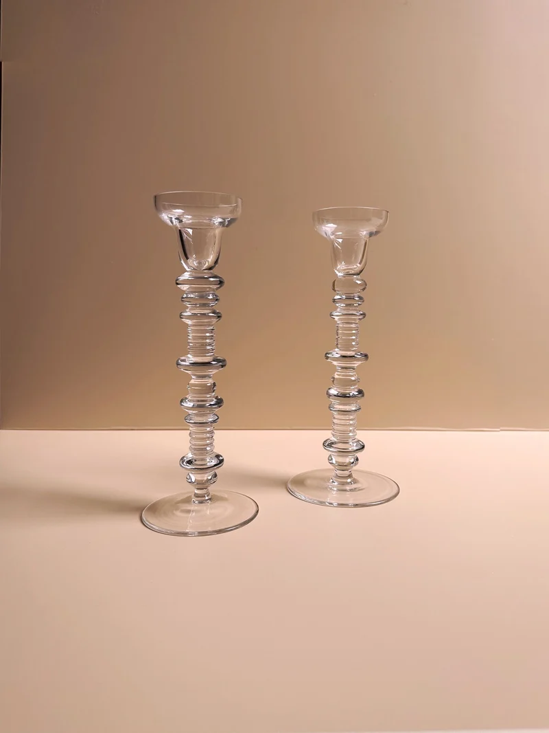 Set of 2 Glass Candleholder by Peill & Putzler