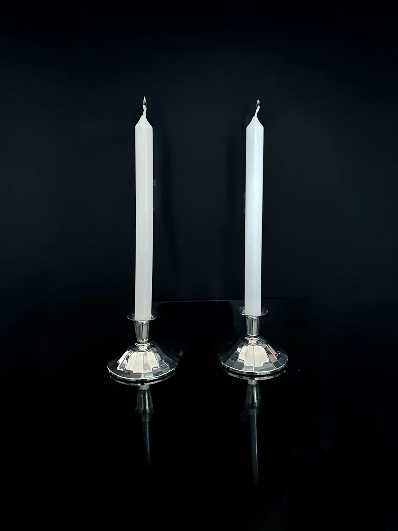 Silver-Plated Art Deco Candleholders - 1930