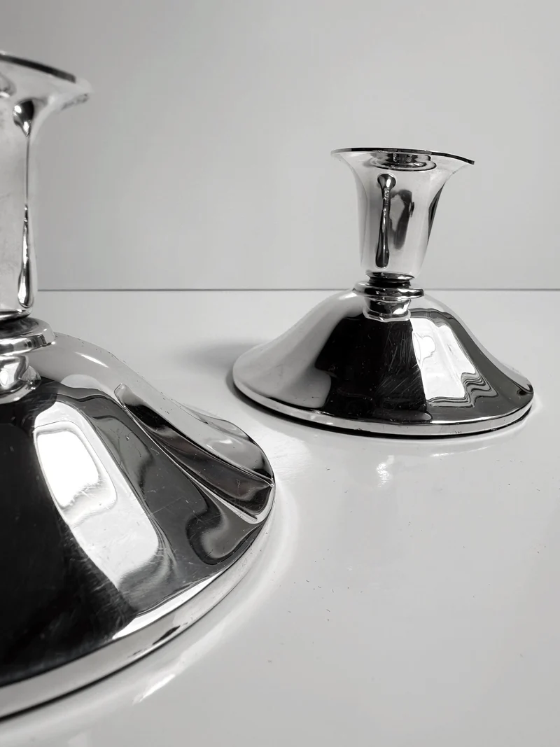 Silver-Plated Art Deco Candleholders - 1930
