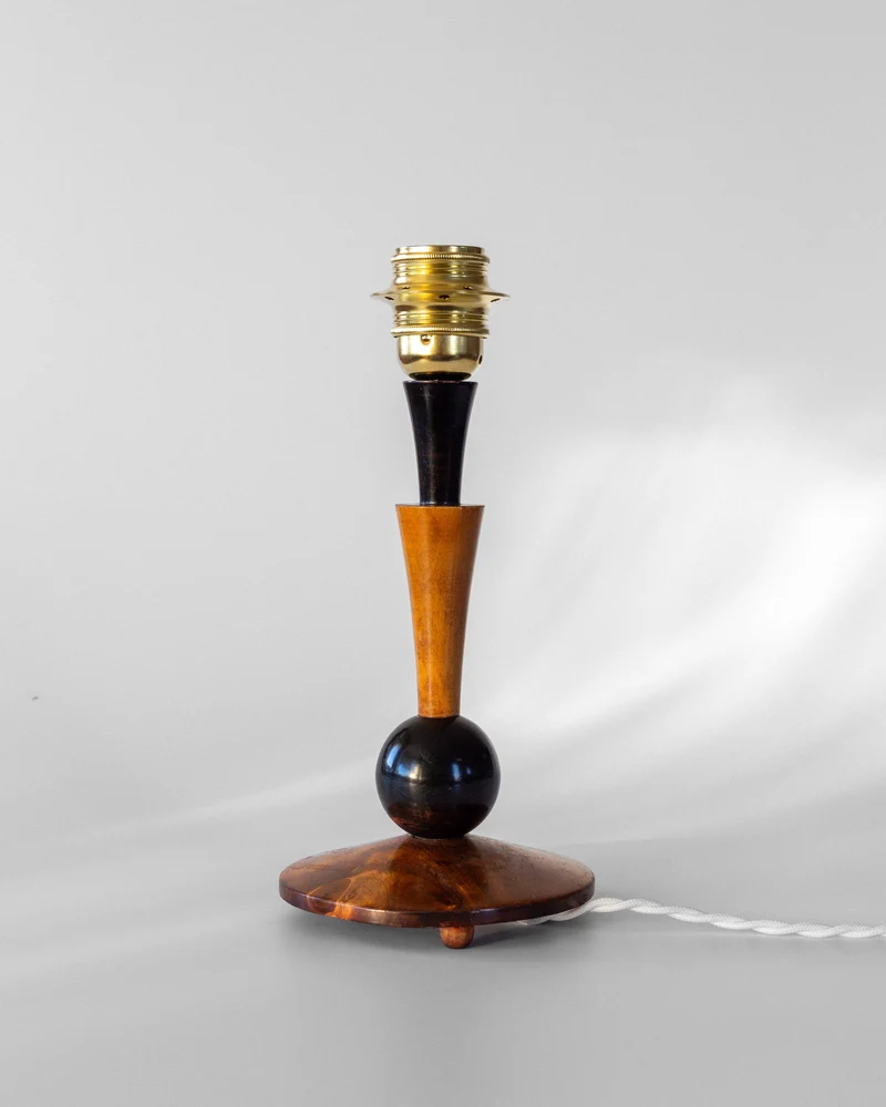 Art Deco Wooden Table Lamp