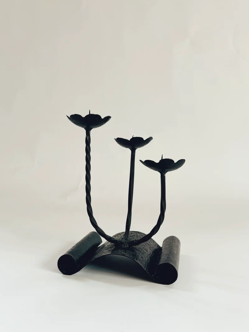 Handmade Metal Flower Candlestick