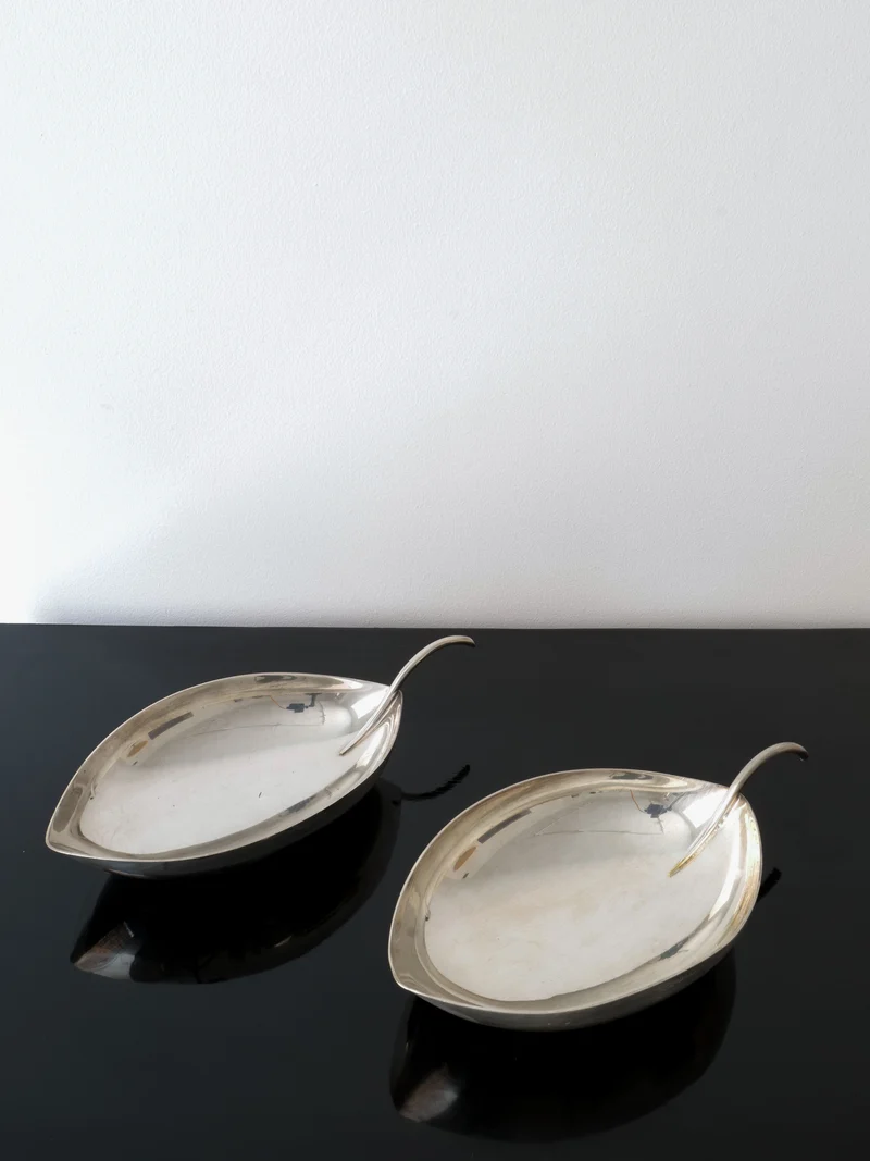 Christofle Leaf Vide Poche Lino Sabattini