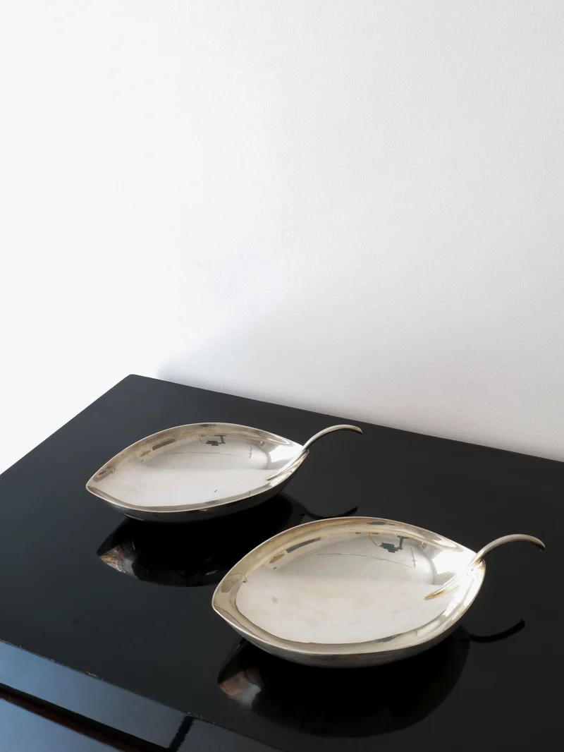 Christofle Leaf Vide Poche Lino Sabattini