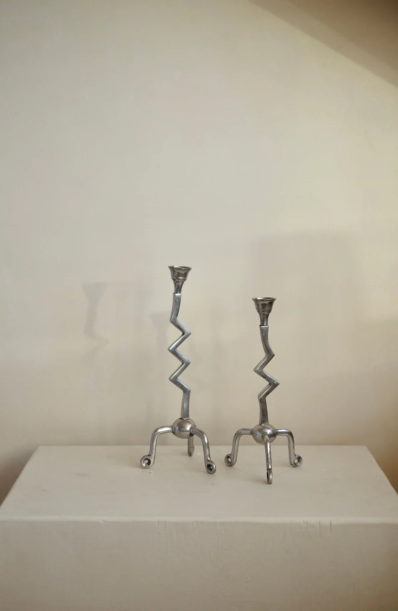 Set of Zigzag Candleholders