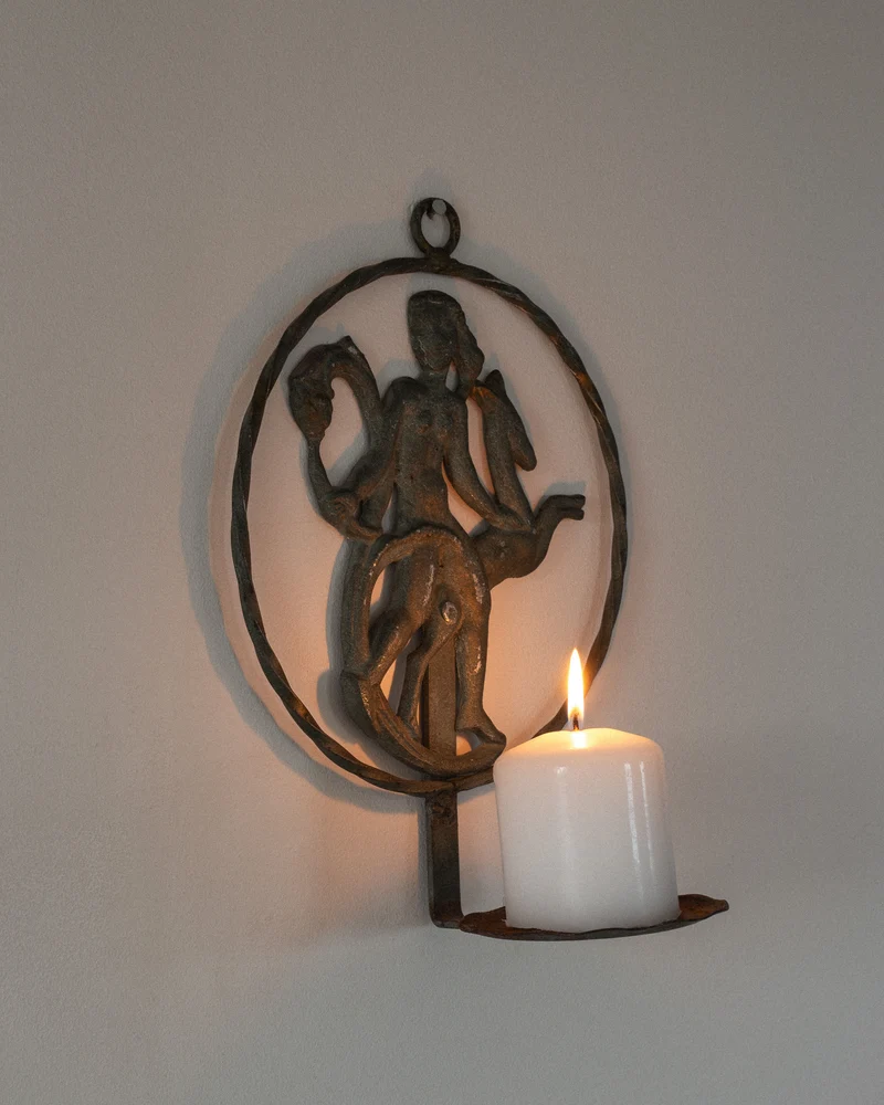 Art Deco Wrought Iron Wall Sconce, Sweden 1920s/30s