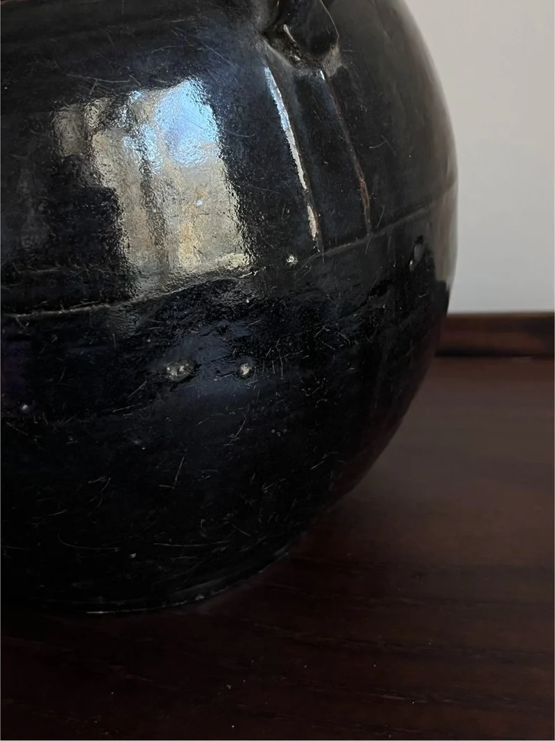 Vintage Antique Glazed Table Lamp with Ears