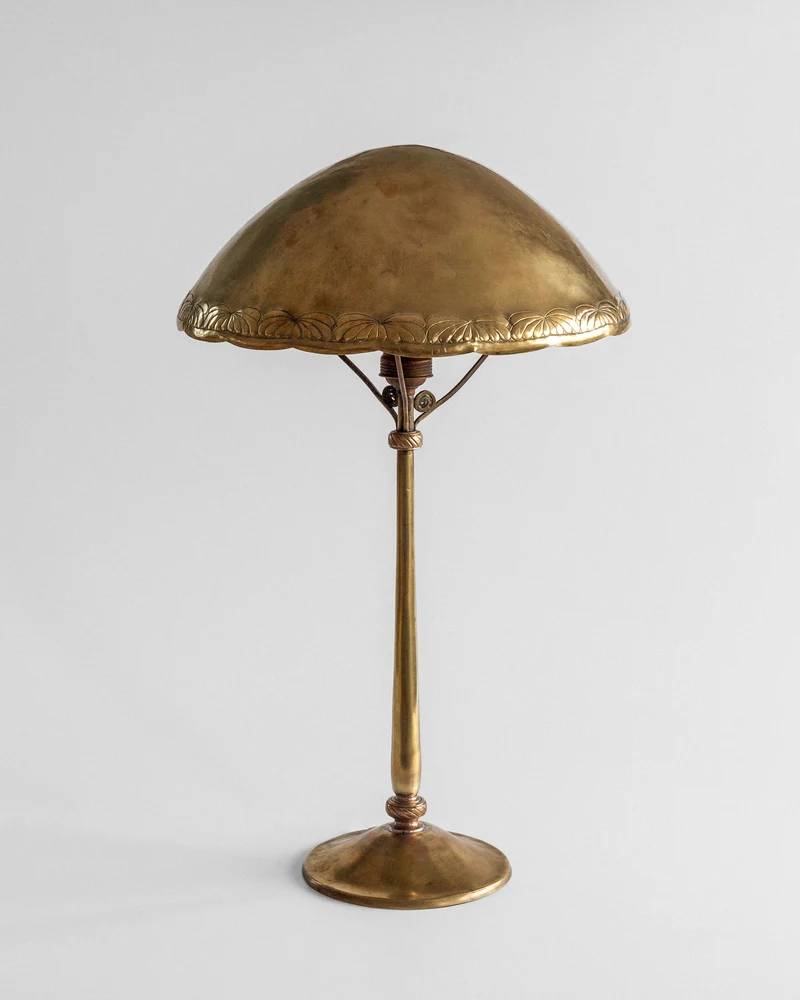 Vintage Art Nouveau Brass Table Lamp