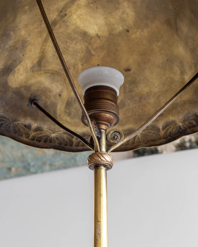 Vintage Art Nouveau Brass Table Lamp