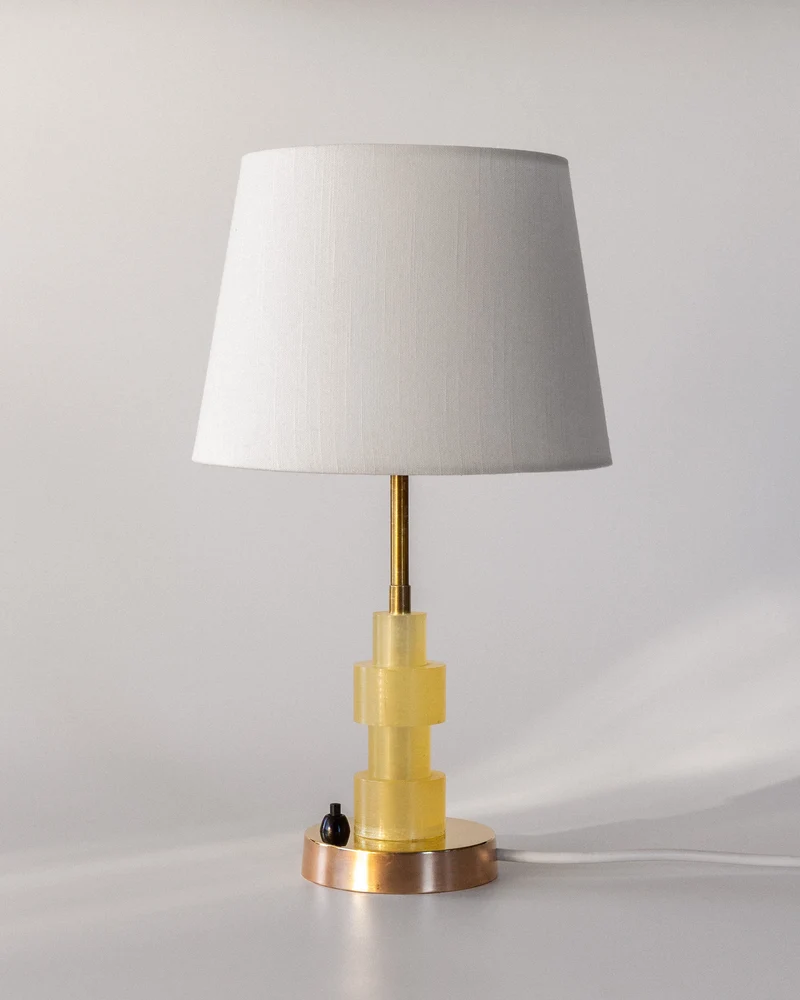 Vintage Swedish Mid-Century Brass Table Lamp, 1950s
