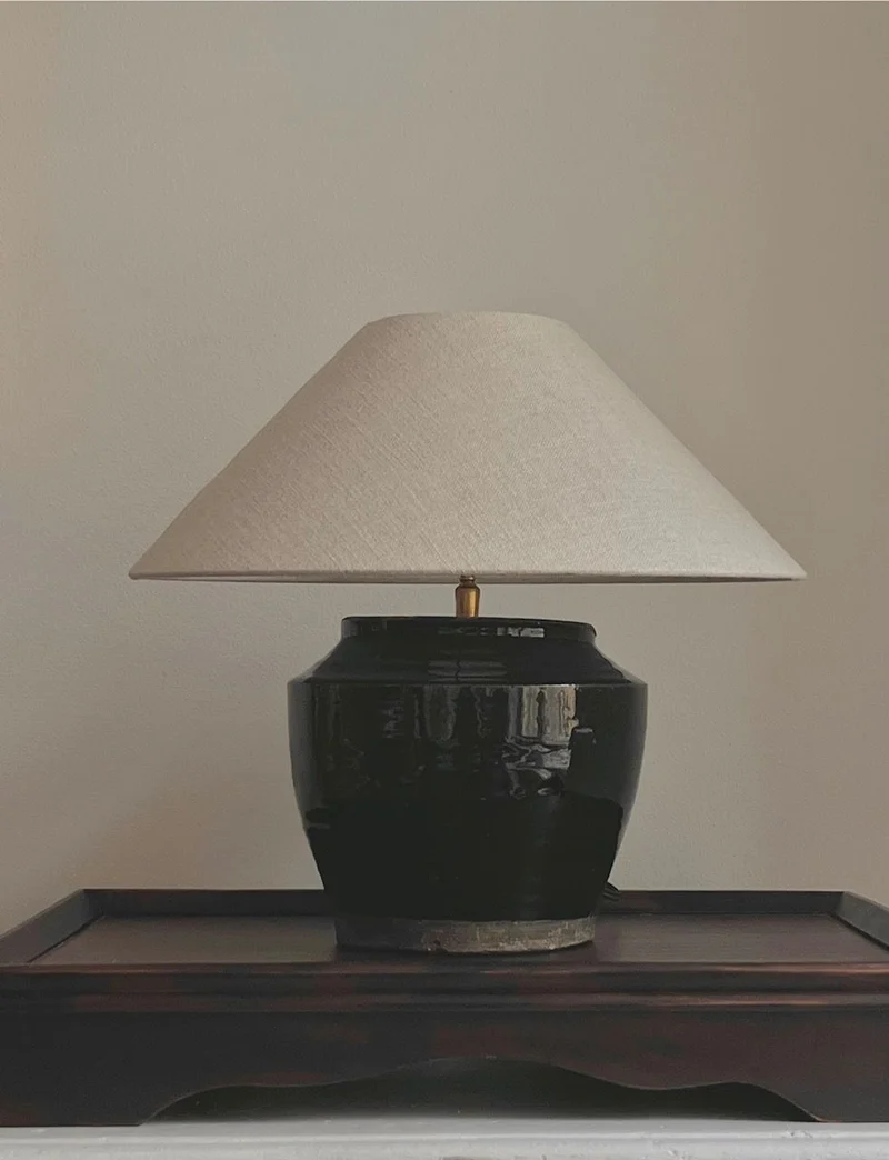 Vintage Antique Glazed Table Lamp