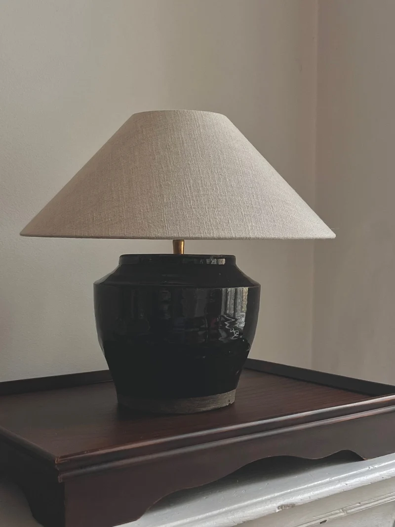 Vintage Antique Glazed Table Lamp