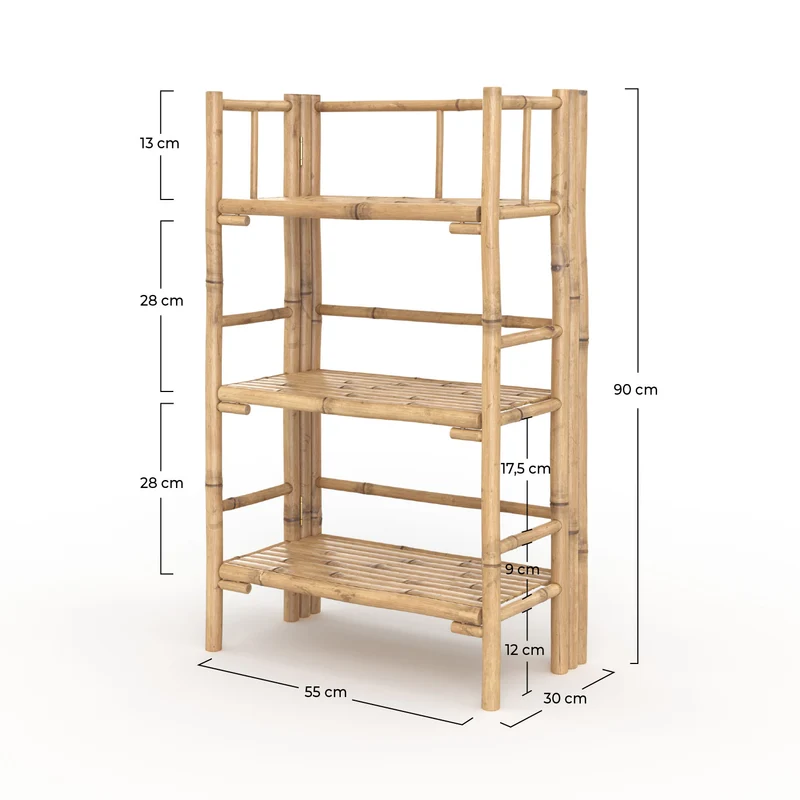Étagère rectangulaire pliable Bami en bambou
