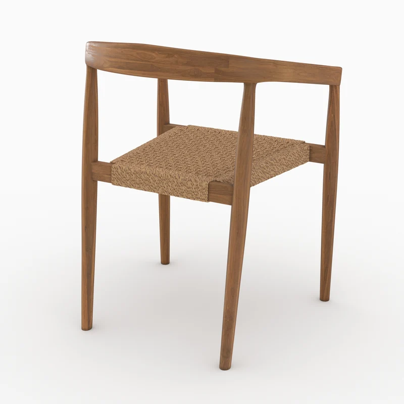 Lot de 2 chaises de jardin Bali en bois de teck vernis et tissage synthétique