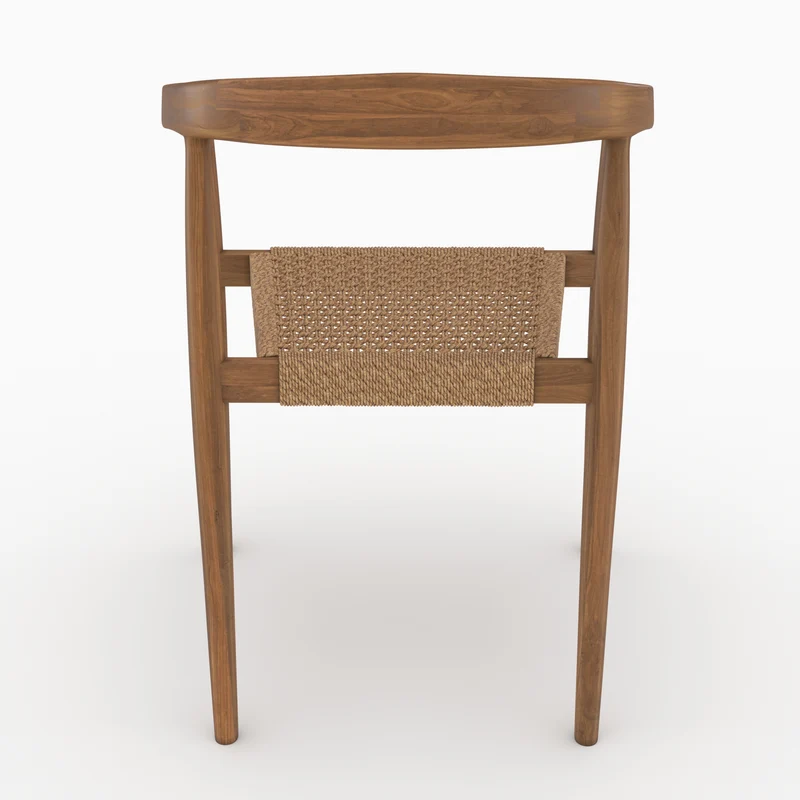Lot de 2 chaises de jardin Bali en bois de teck vernis et tissage synthétique