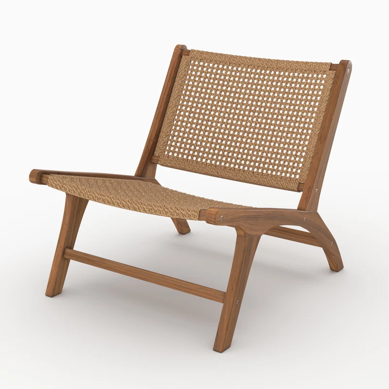 Fauteuil Kilka en bois de teck et tissage synthétique