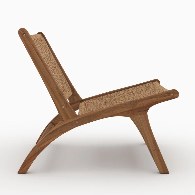 Fauteuil Kilka en bois de teck et tissage synthétique