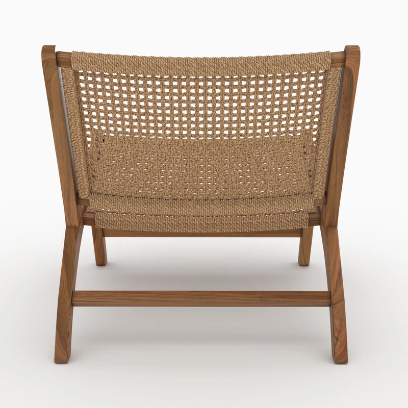 Fauteuil Kilka en bois de teck et tissage synthétique