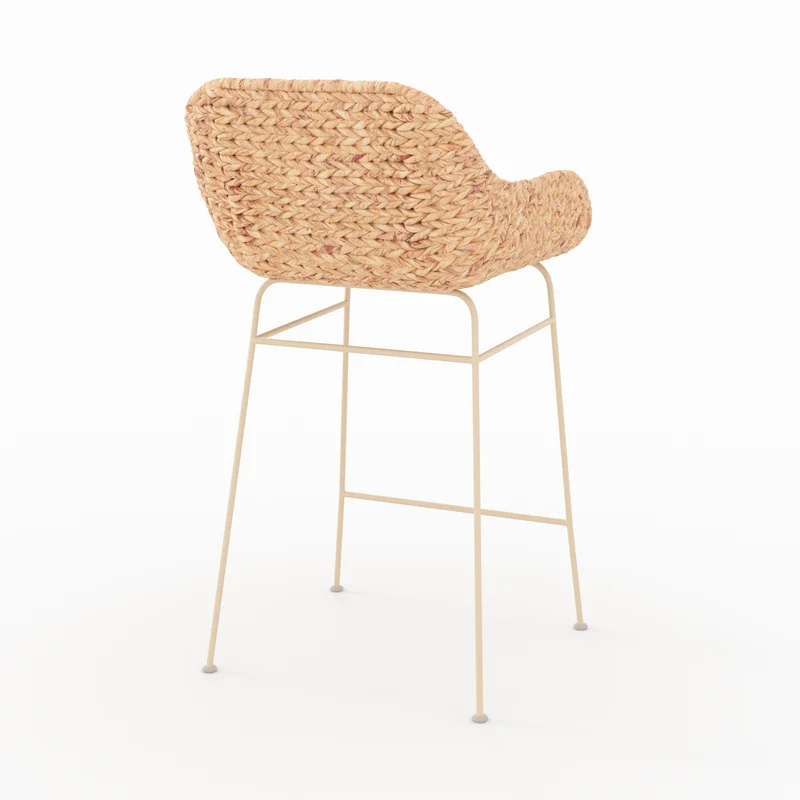 Lot de 2 chaises avec accoudoirs pour îlot central 66 cm Faro en matière naturelle