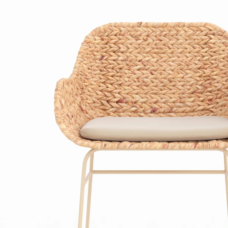 Lot de 2 chaises avec accoudoirs pour îlot central 66 cm Faro en matière naturelle