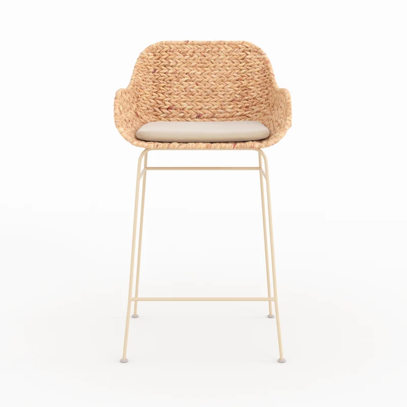 Lot de 2 chaises avec accoudoirs pour îlot central 66 cm Faro en matière naturelle