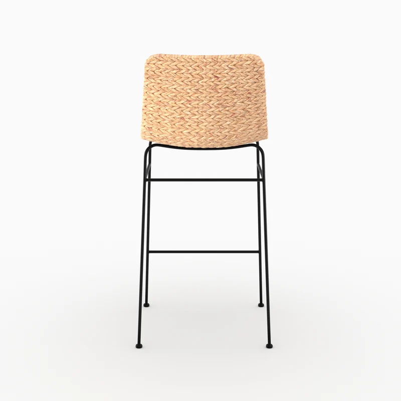 Lot de 2 chaises pour îlot central 66 cm Faro en matière naturelle et noir