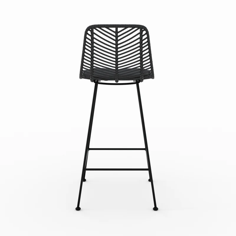 Lot de 2 chaises pour îlot central 66 cm Tamara en rotin noir