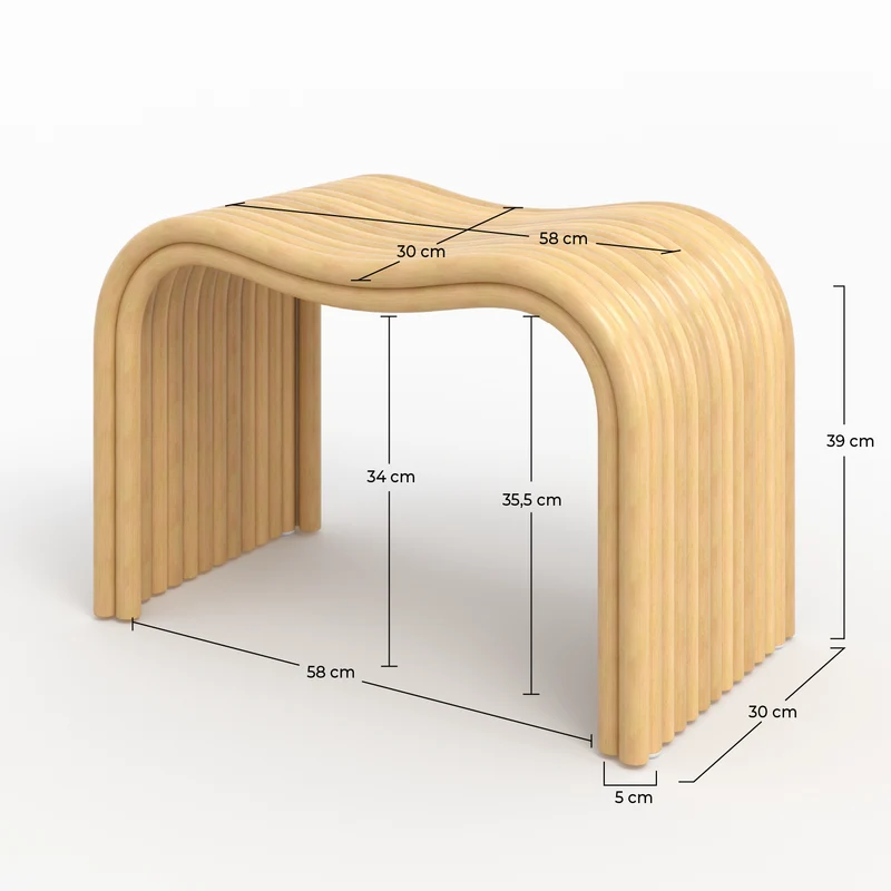 Tabouret Wave en rotin