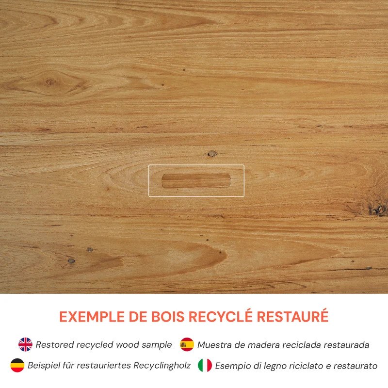 Table basse Oly D70 cm en bois de teck recyclé