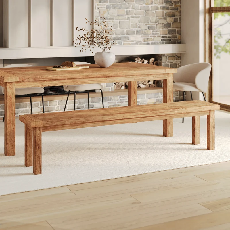 Banc Mémo en bois de teck recyclé 200 cm