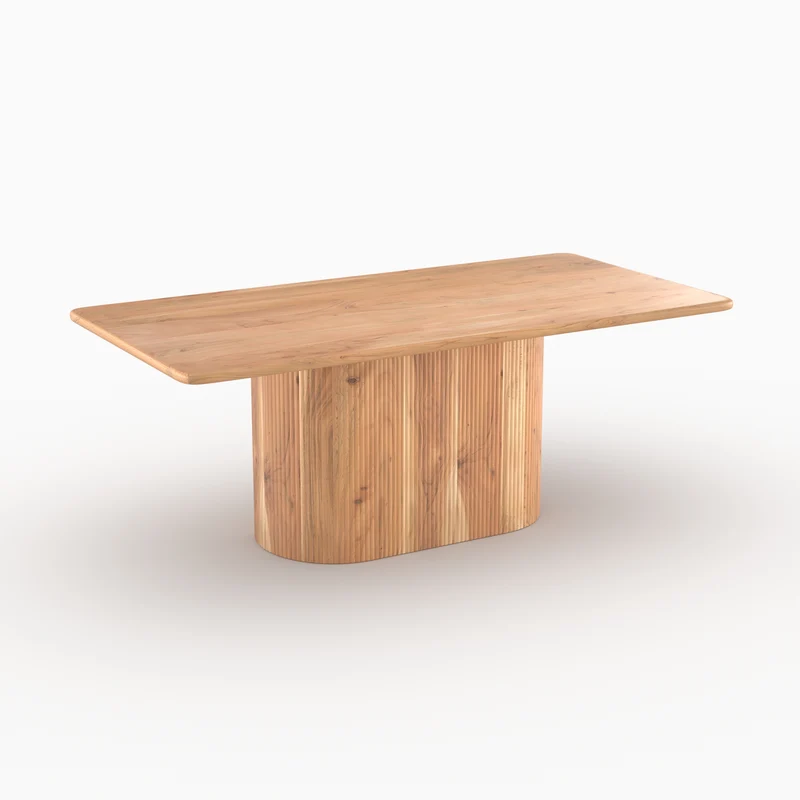 Table rectangulaire June en bois massif d'acacia 6 places