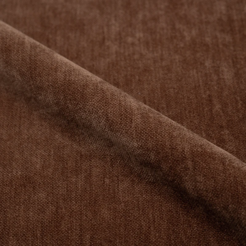 Fauteuil Ricci pivotant en tissu effet velours marron