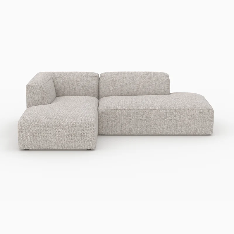 Canapé d'angle gauche modulable Hestia en tissu beige 4 places