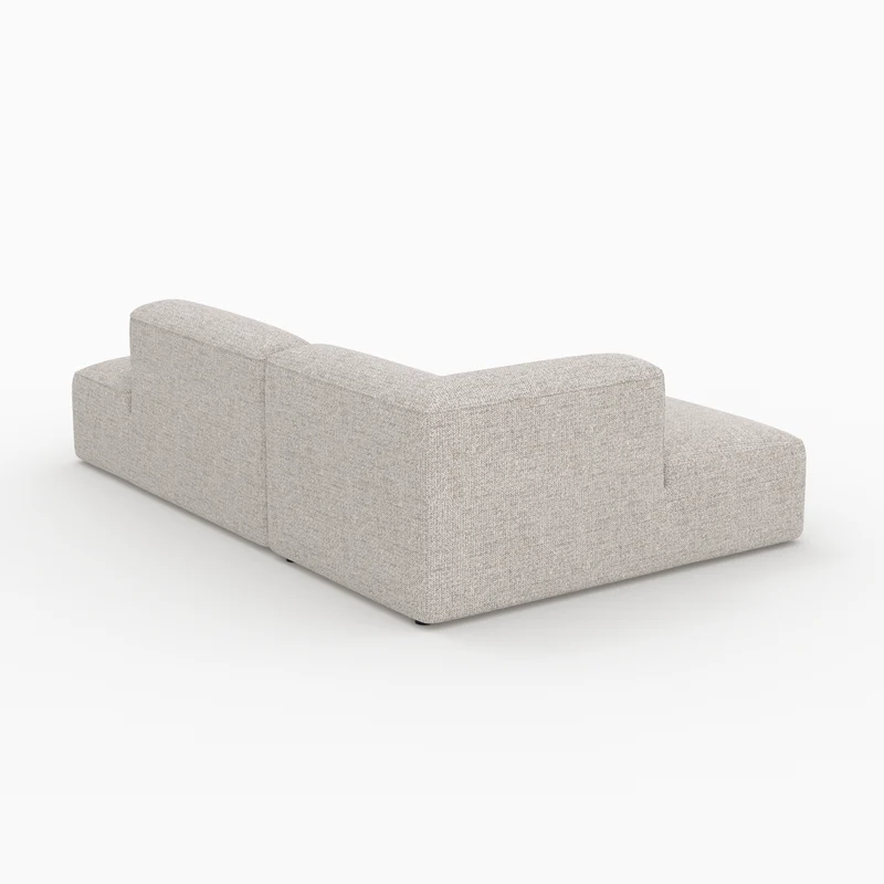 Canapé d'angle gauche modulable Hestia en tissu beige 4 places