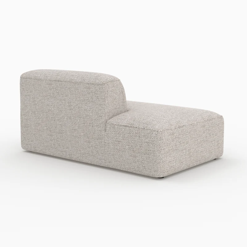 Canapé d'angle droit modulable Hestia en tissu beige 4 places