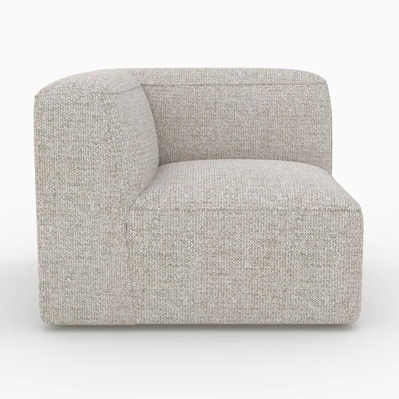Canapé modulable Hestia en tissu beige 3 places avec pouf